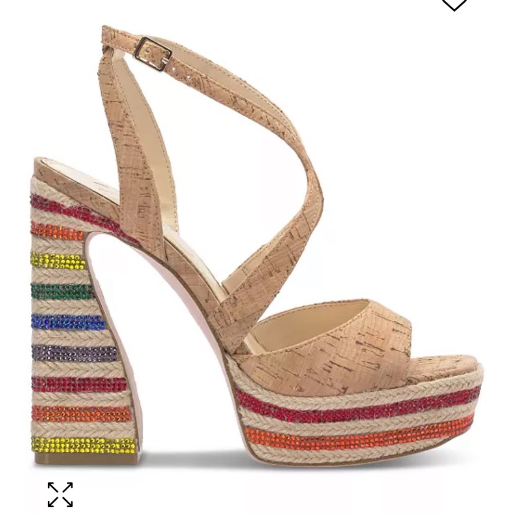 New in box! Jessica Simpson rainbow beaded platform heels!